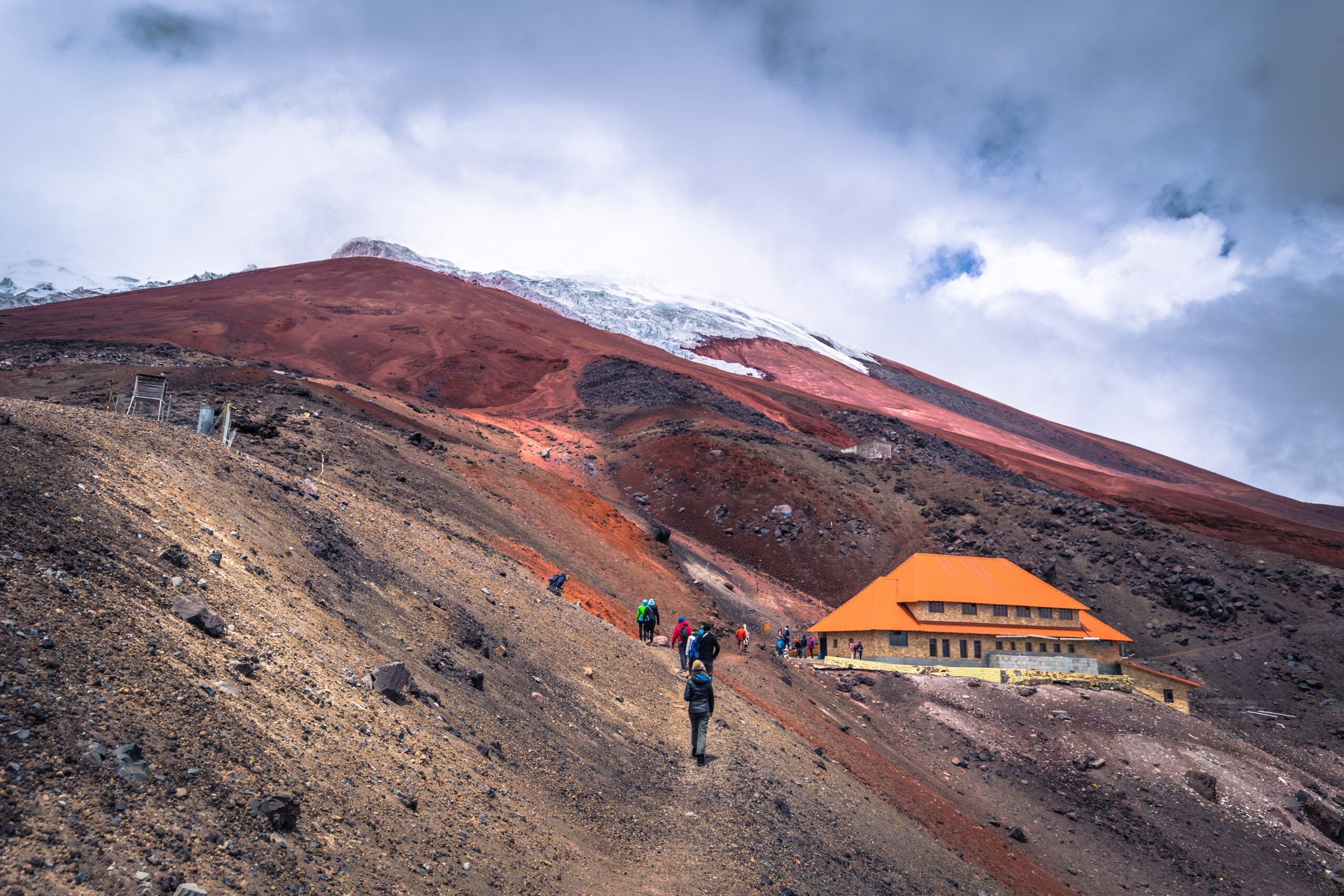 Cotopaxi - August 18, 2018: Refuge at 5000 meters of altitude in Cotopaxi National Park, Ecuador