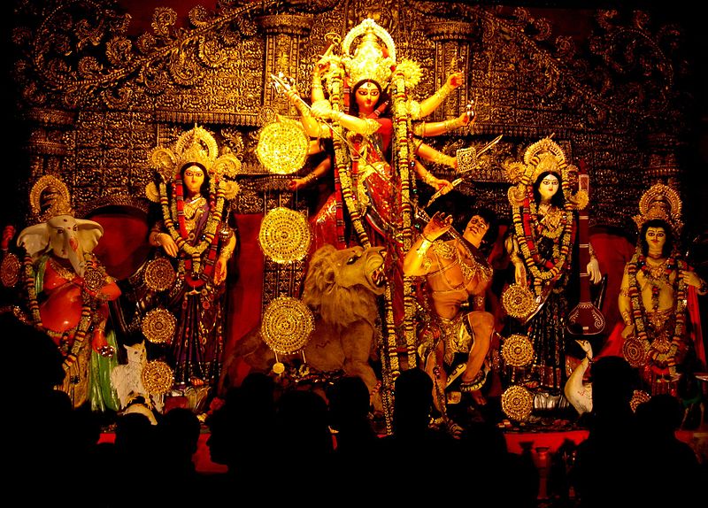 La diosa Durga es venerada en el festival de la India del Navaratri.